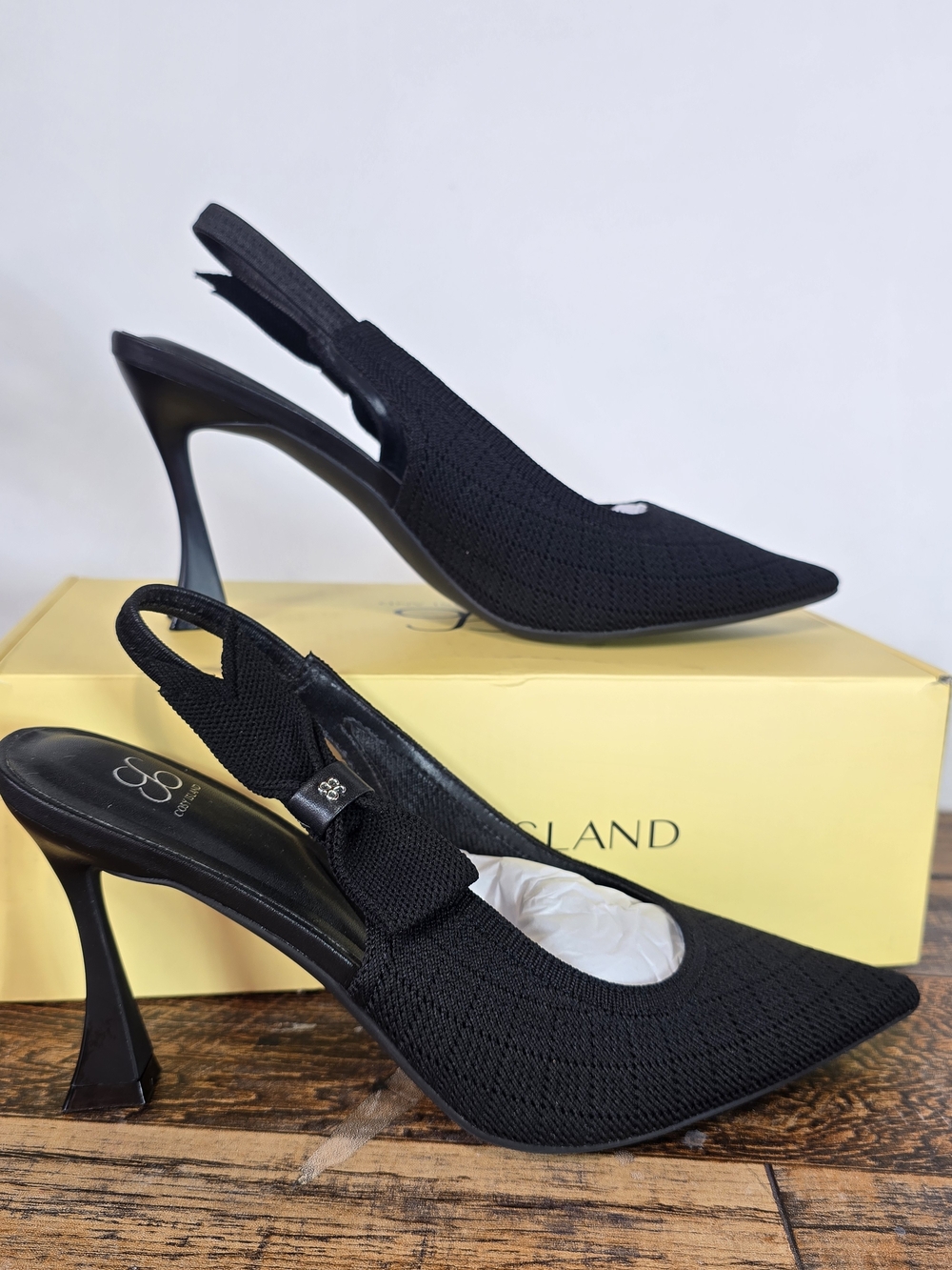 Cosy Island Classic Black Slingback Pointed Toe Pumps Heels Size 8